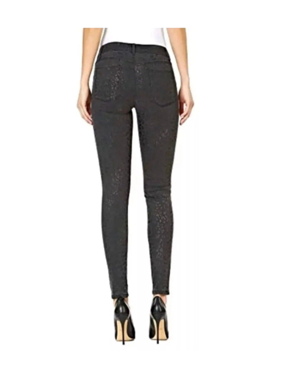 Womens 26/4 NEW Numero Reeves Mid-Rise Skinny Jeans Leopard Print Cheetah NWT - Picture 3 of 11